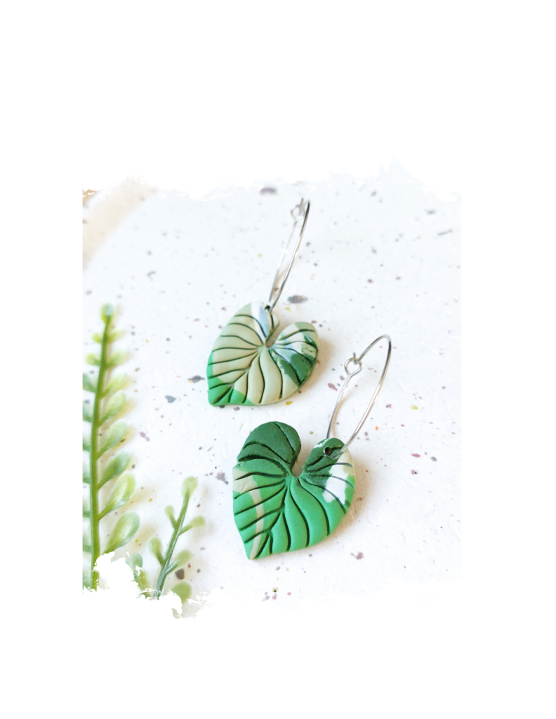 Monstera plant oorringen